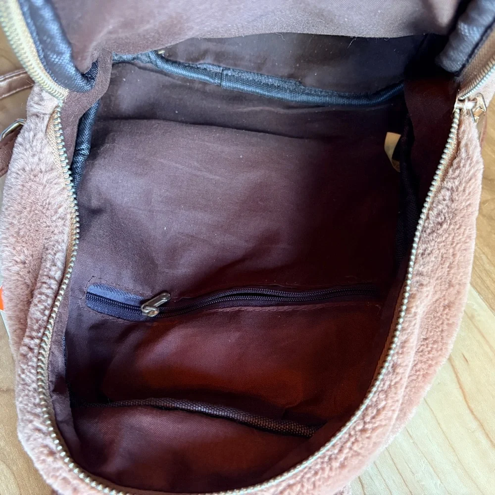Bunny Ears Brown Plush Mini-Backpack Spring Easter